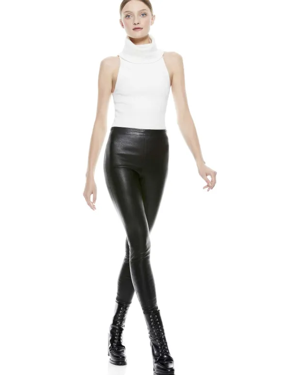 Maddox Side Zip Leather Legging | Alice and Olivia Hot