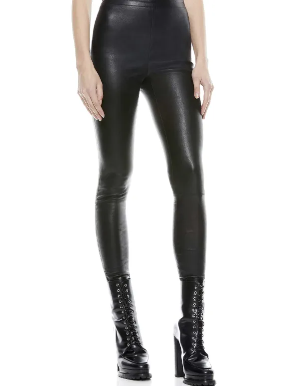Maddox Side Zip Leather Legging | Alice and Olivia Hot