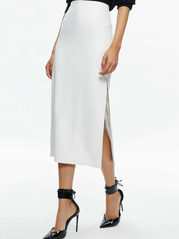 Maeve Vegan Leather Midi Skirt | Alice and Olivia Cheap