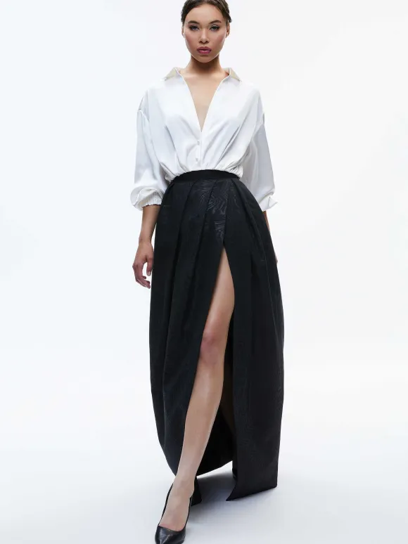 Margarite Pleated Ballgown Skirt | Alice and Olivia Discount