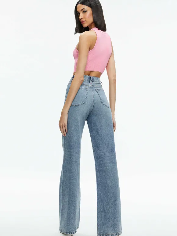 Marin Curved Hem Tank | Alice and Olivia Store
