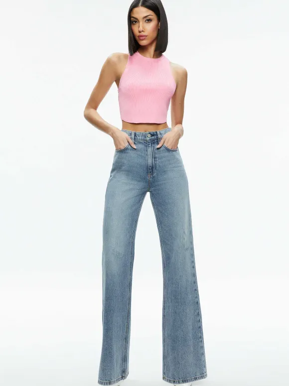 Marin Curved Hem Tank | Alice and Olivia Store