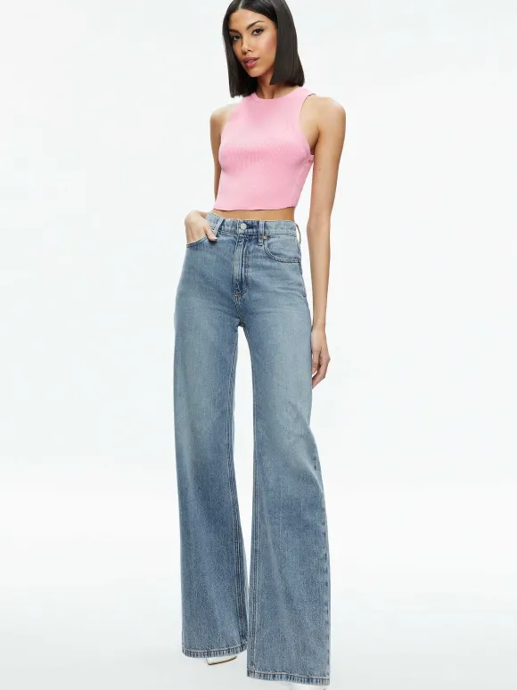 Marin Curved Hem Tank | Alice and Olivia Store