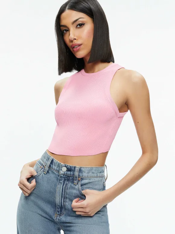 Marin Curved Hem Tank | Alice and Olivia Store