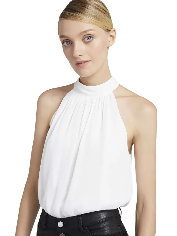 Maris Halter Neck Gathered Top | Alice and Olivia Shop