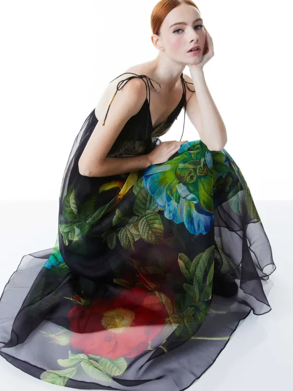 Massie Tie Strap Printed Gown | Alice and Olivia Fashion