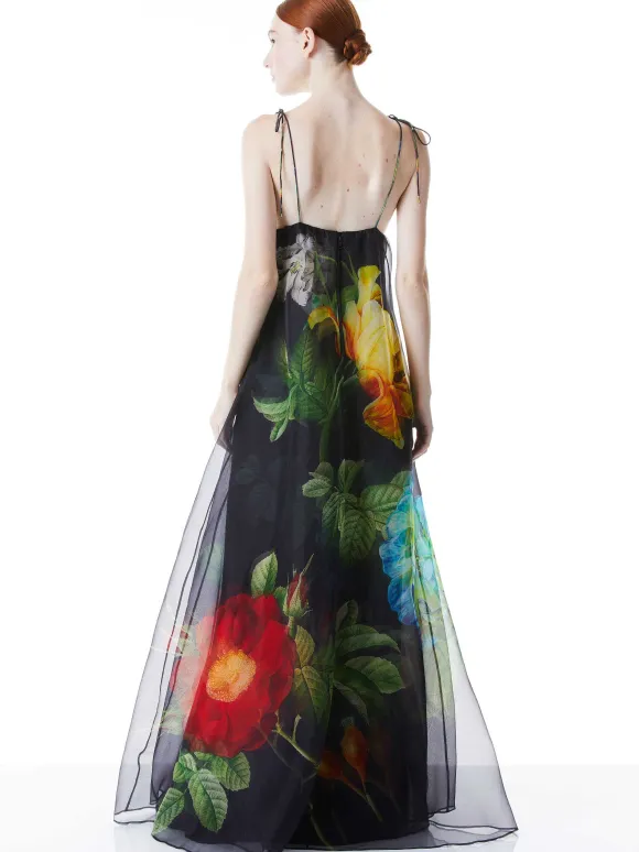 Massie Tie Strap Printed Gown | Alice and Olivia Fashion