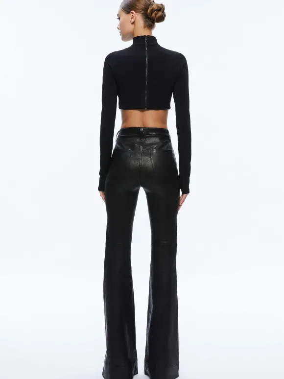 Melange Rhinestone Cropped Turtleneck | Alice and Olivia Best Sale