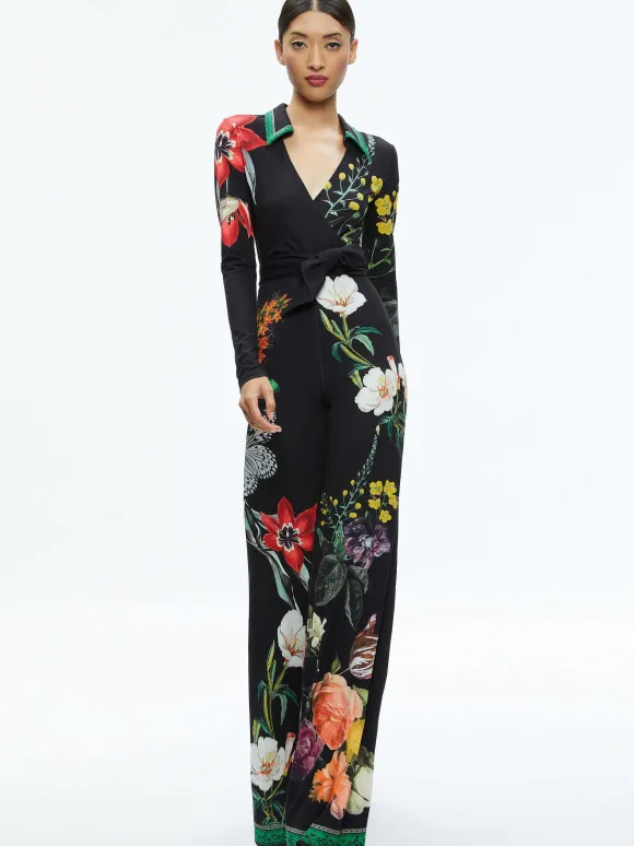 Melinda Wide Leg Wrap Jumpsuit | Alice and Olivia Shop