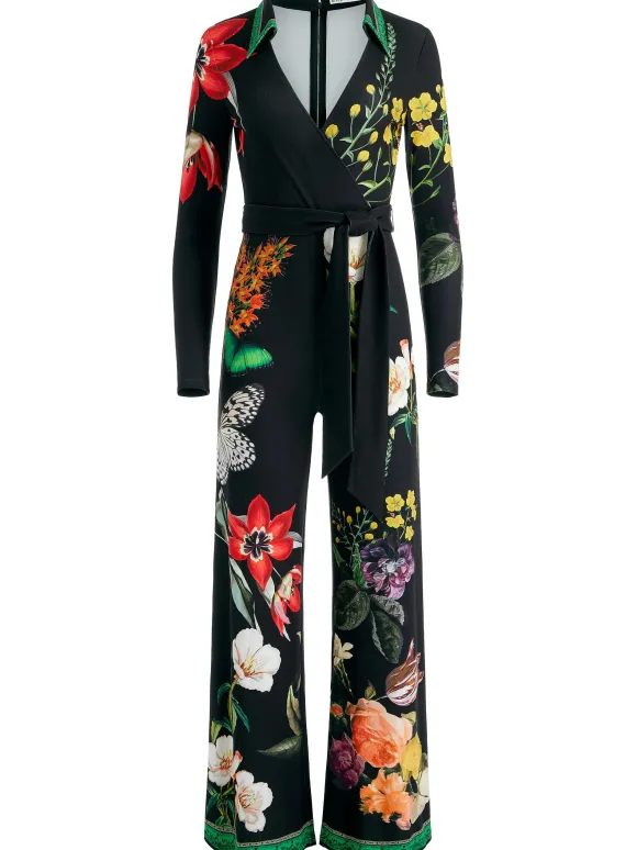 Melinda Wide Leg Wrap Jumpsuit | Alice and Olivia Shop