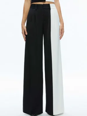 Meri Color Block Blazer Top + Pompey Color Block Pant | Alice and Olivia Outlet