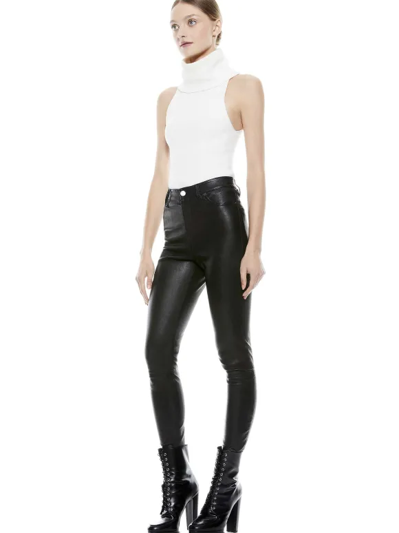 Mikah Single Button Leather Pant | Alice and Olivia Flash Sale