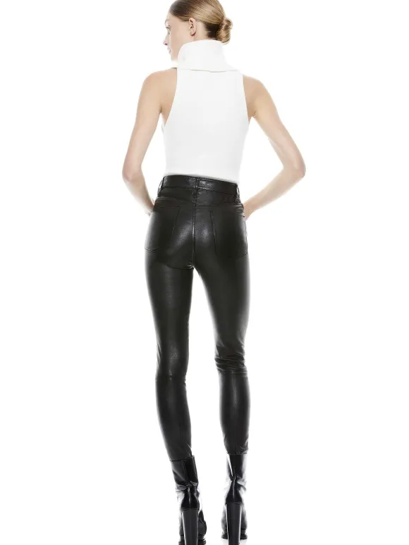 Mikah Single Button Leather Pant | Alice and Olivia Flash Sale