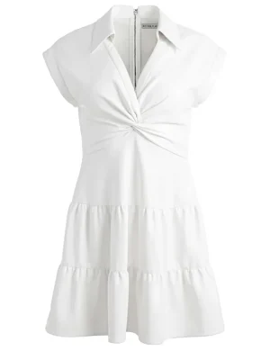 Mila Vegan Deep V-Neck Twist Front Mini Dress | Alice and Olivia Best