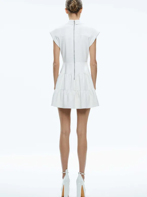 Mila Vegan Deep V-Neck Twist Front Mini Dress | Alice and Olivia Best