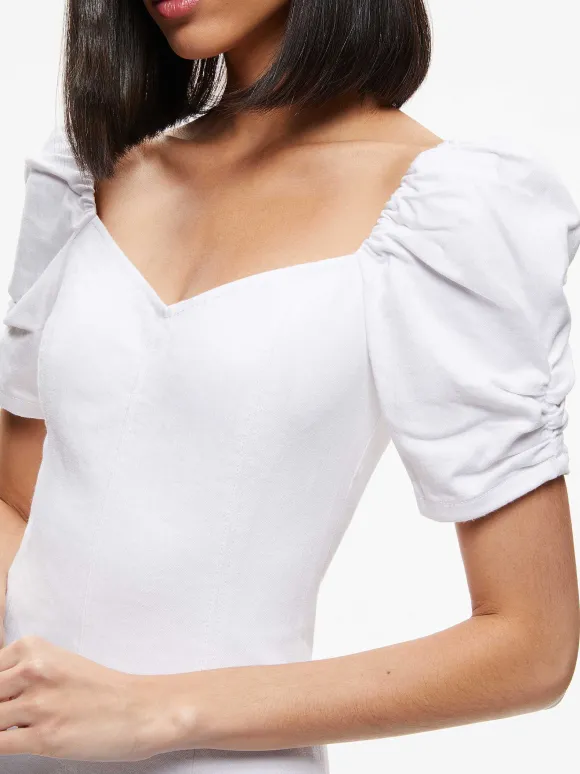 Mimi Puff Sleeve Denim Mini Dress | Alice and Olivia Store