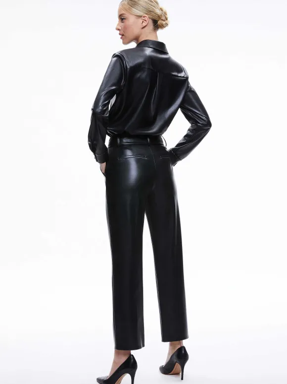 Ming Vegan Leather Ankle Pant | Alice and Olivia Flash Sale