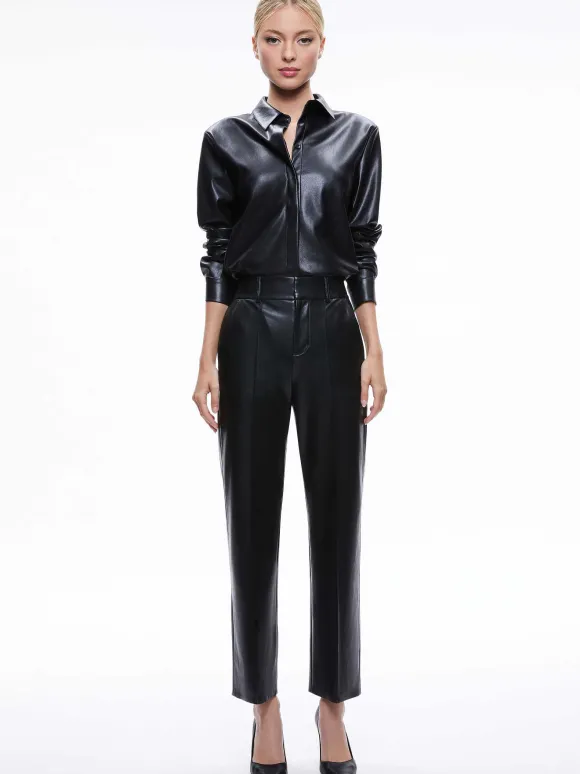 Ming Vegan Leather Ankle Pant | Alice and Olivia Flash Sale