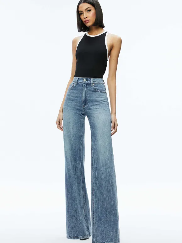 Mirtha Ribbed Racerback Tank | Alice and Olivia New