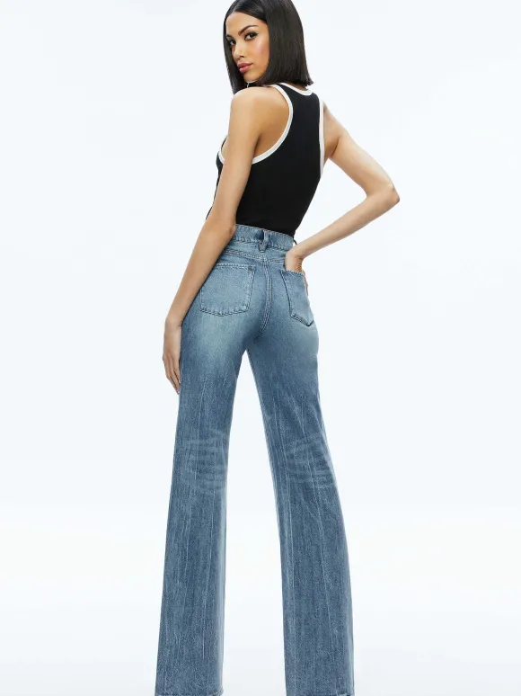Mirtha Ribbed Racerback Tank | Alice and Olivia New