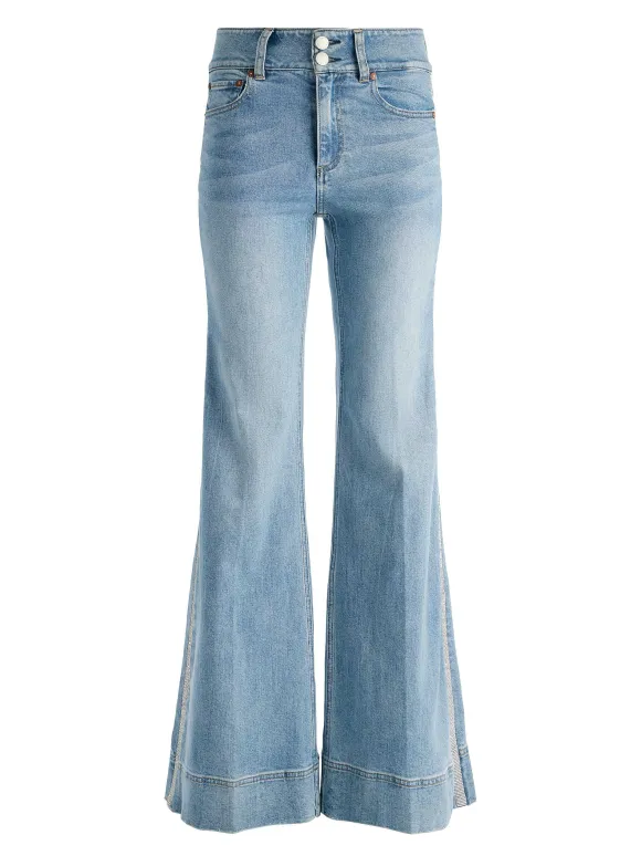 Missa High Rise Wide Leg Crystal Side Jean | Alice and Olivia Cheap