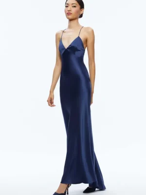 Montana Lace Up Back Maxi Gown | Alice and Olivia Outlet