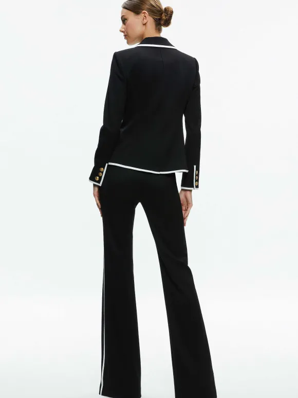 Mya Contrast Piping Fitted Blazer + Princess Contrast Piping Pant | Alice and Olivia Hot