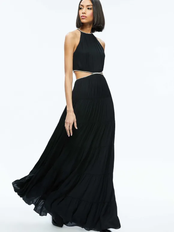 Myrtice Embellished Cut Out Maxi Dress | Alice and Olivia Flash Sale