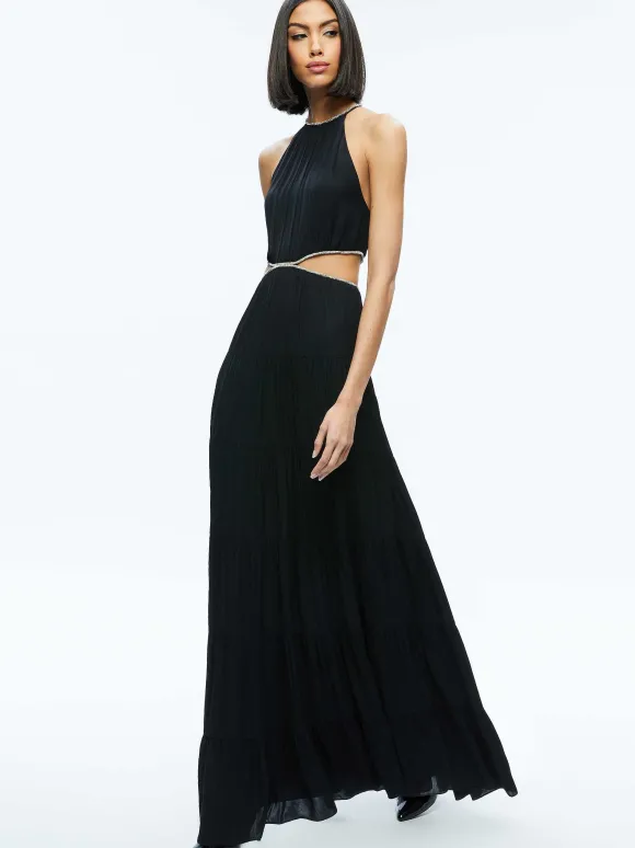 Myrtice Embellished Cut Out Maxi Dress | Alice and Olivia Flash Sale