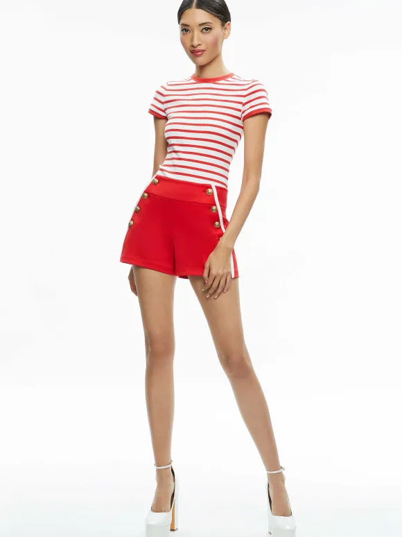 Narin High Rise Button Front Short | Alice and Olivia Best Sale