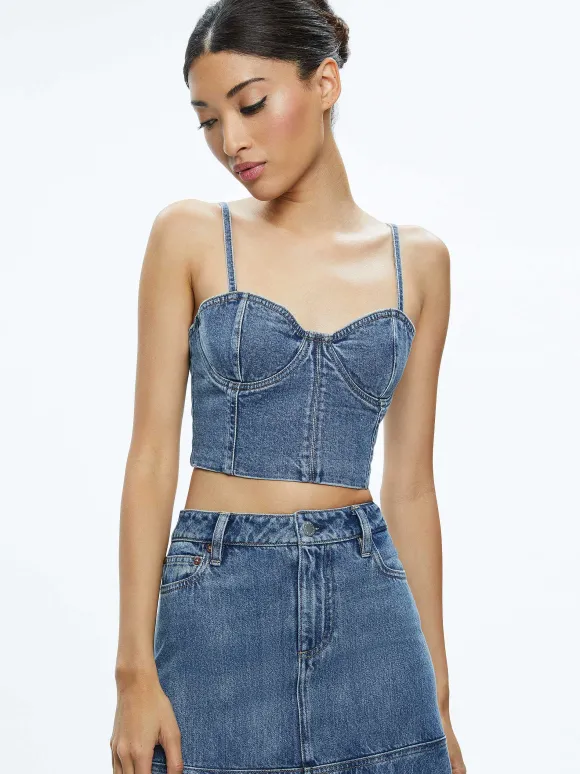 Natacha Spaghetti Strap Bustier | Alice and Olivia Clearance