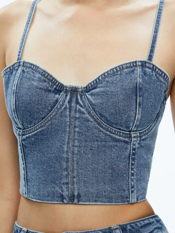 Natacha Spaghetti Strap Bustier | Alice and Olivia Clearance