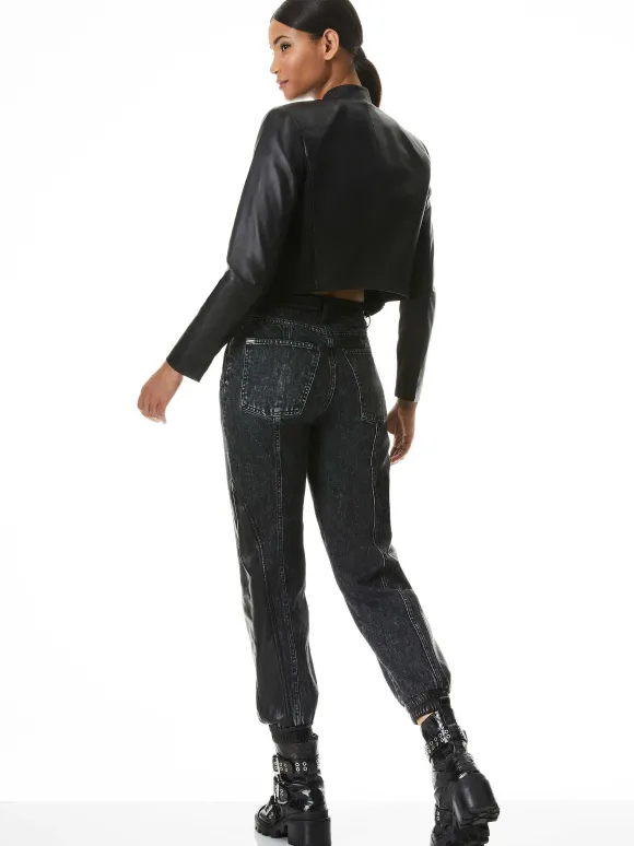 New Harvey Leather Jacket | Alice and Olivia Best Sale