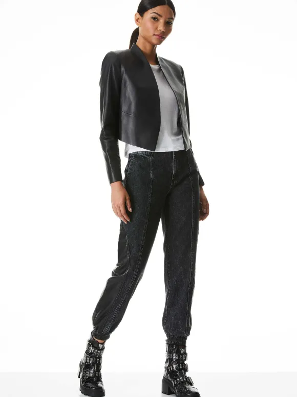 New Harvey Leather Jacket | Alice and Olivia Best Sale