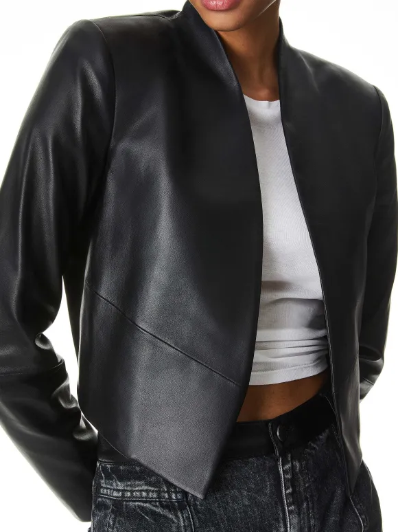 New Harvey Leather Jacket | Alice and Olivia Best Sale