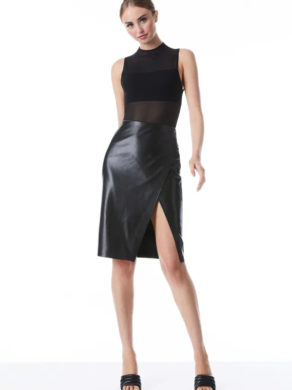 Nichol High Neck Sleeveless Mesh Bodysuit | Alice and Olivia New