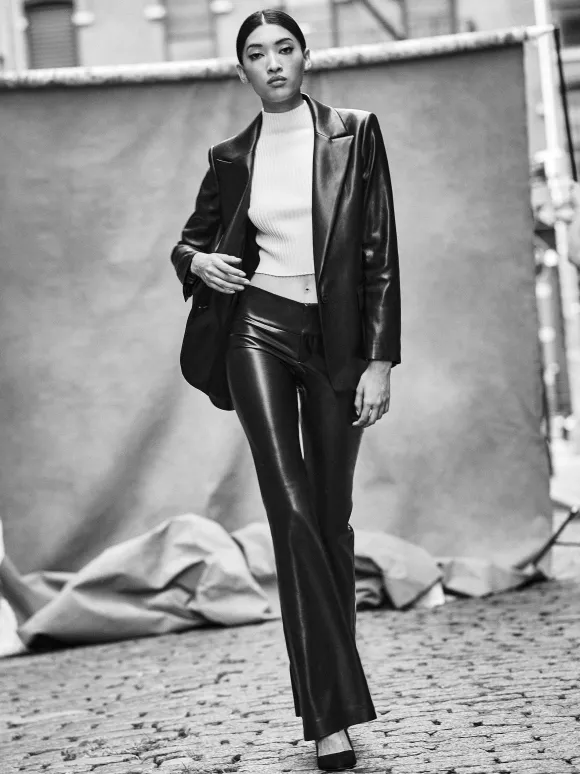 Olivia Vegan Leather Bootcut Pant | Alice and Olivia Store