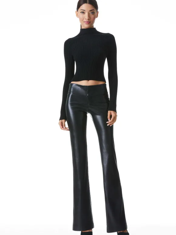 Olivia Vegan Leather Bootcut Pant | Alice and Olivia Store