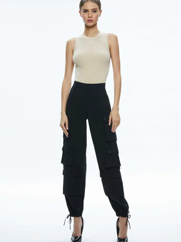Olympia High Rise Ankle Tie Cargo Pants | Alice and Olivia Cheap