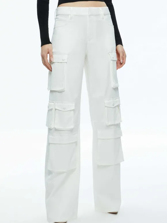 Olympia Mid Rise Baggy Cargo Pants | Alice and Olivia Outlet