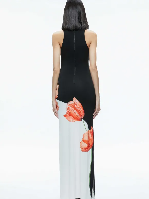 Pania Racer Neck Maxi Dress | Alice and Olivia Online