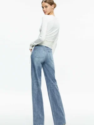 Percy Crewneck Ruched Cropped Top | Alice and Olivia Flash Sale