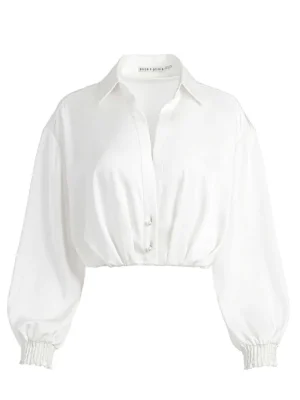 Pierre Pleated Back Button Down | Alice and Olivia Store