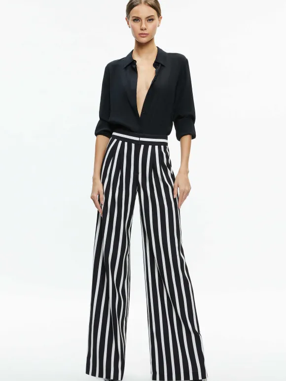 Pompey High Waisted Pleated Pants | Alice and Olivia Online