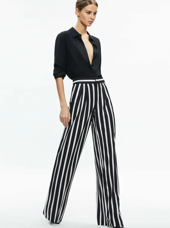Pompey High Waisted Pleated Pants | Alice and Olivia Online