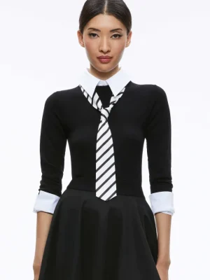 Porla Collared Tie Sweater | Alice and Olivia Shop