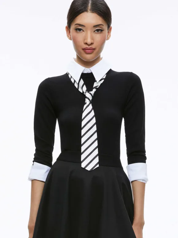 Porla Collared Tie Sweater | Alice and Olivia Shop
