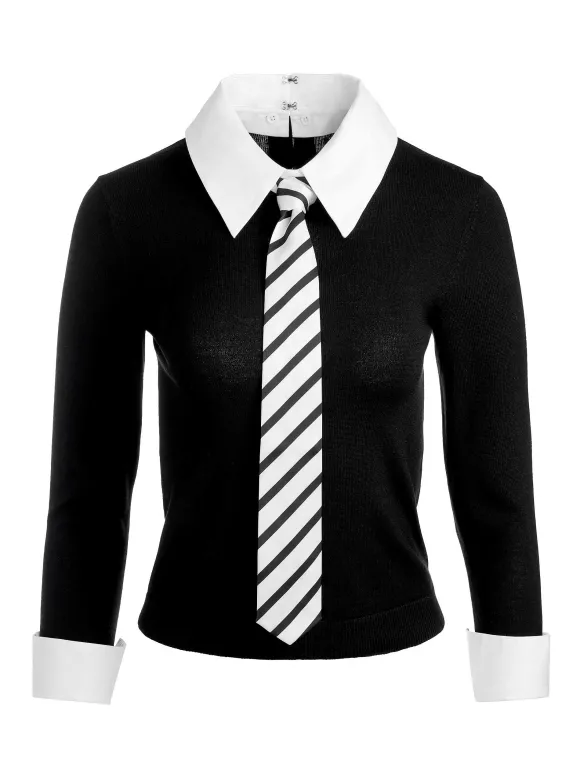 Porla Collared Tie Sweater | Alice and Olivia Shop