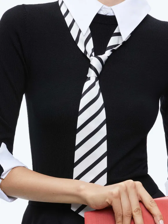 Porla Collared Tie Sweater | Alice and Olivia Shop