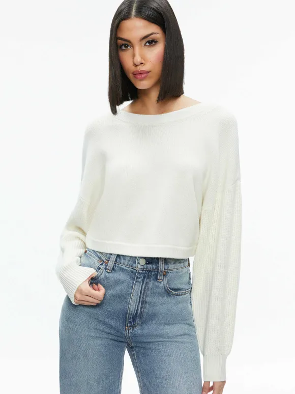 Posey Crewneck Sweater | Alice and Olivia Best Sale